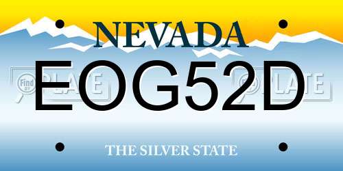 EOG52D Nevada License Plate