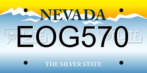 EOG570 Nevada License Plate