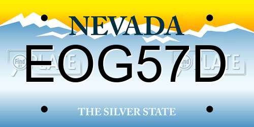 EOG57D Nevada License Plate