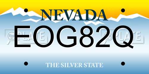 EOG82Q Nevada License Plate
