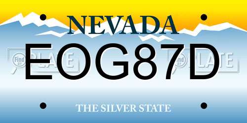 EOG87D Nevada License Plate