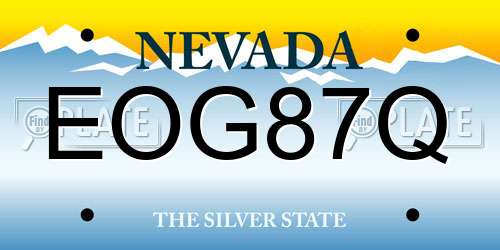 EOG87Q Nevada License Plate