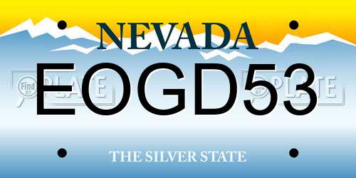 EOGD53 Nevada License Plate