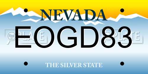 EOGD83 Nevada License Plate