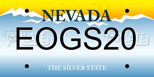 EOGS20 Nevada License Plate