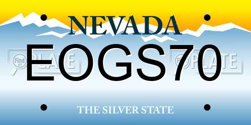 EOGS70 Nevada License Plate
