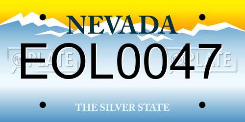 EOL0047 Nevada License Plate