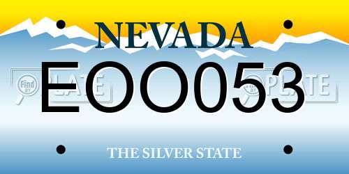EOO053 Nevada License Plate