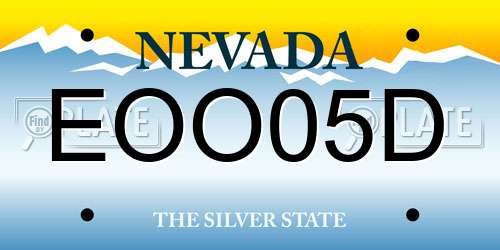 EOO05D Nevada License Plate
