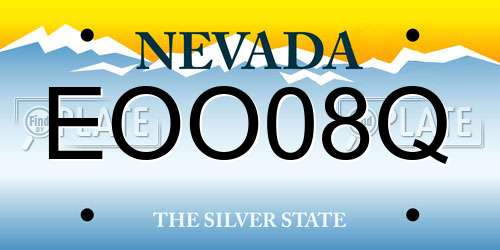 EOO08Q Nevada License Plate
