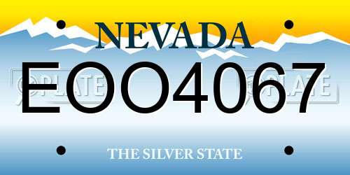 EOO4067 Nevada License Plate