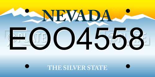 EOO4558 Nevada License Plate