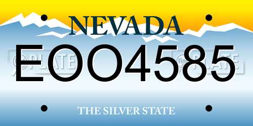 EOO4585 Nevada License Plate