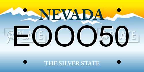 EOOO50 Nevada License Plate