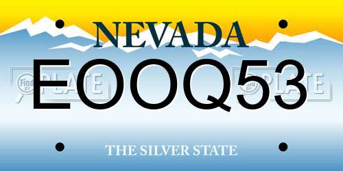 EOOQ53 Nevada License Plate