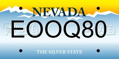 EOOQ80 Nevada License Plate