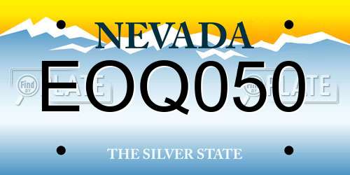 EOQ050 Nevada License Plate