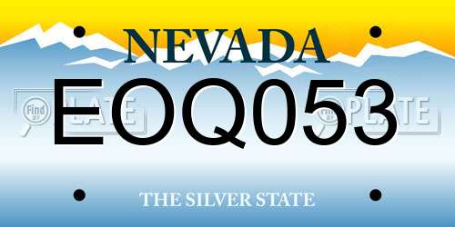 EOQ053 Nevada License Plate