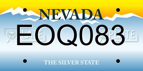EOQ083 Nevada License Plate