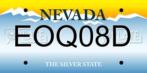 EOQ08D Nevada License Plate
