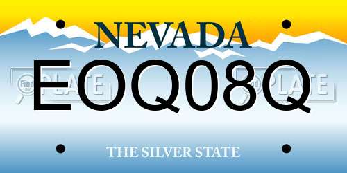 EOQ08Q Nevada License Plate
