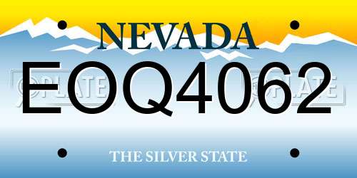 EOQ4062 Nevada License Plate