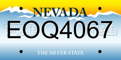 EOQ4067 Nevada License Plate