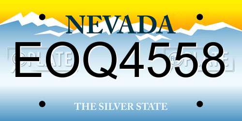 EOQ4558 Nevada License Plate