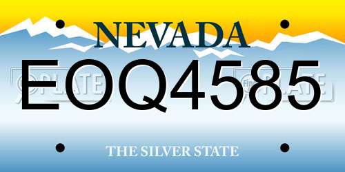 EOQ4585 Nevada License Plate
