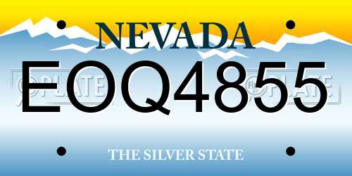 EOQ4855 Nevada License Plate
