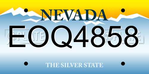 EOQ4858 Nevada License Plate