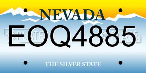 EOQ4885 Nevada License Plate