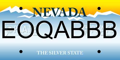 EOQABBB Nevada License Plate