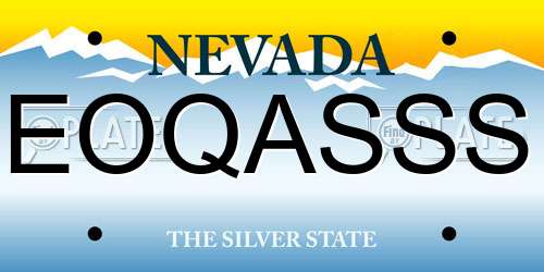 EOQASSS Nevada License Plate