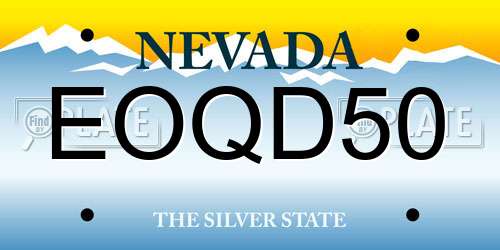 EOQD50 Nevada License Plate