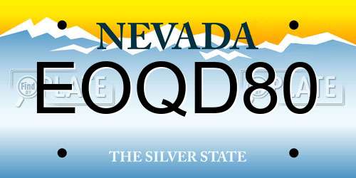 EOQD80 Nevada License Plate
