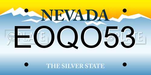 EOQO53 Nevada License Plate