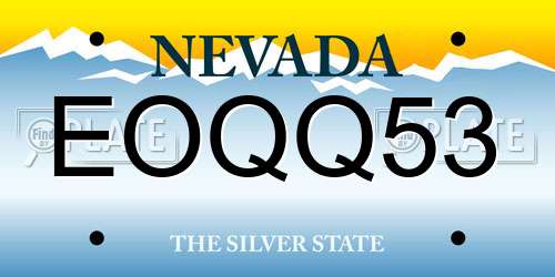 EOQQ53 Nevada License Plate