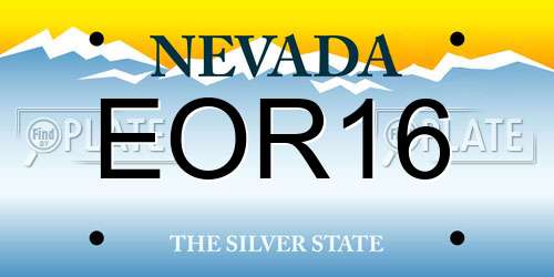 EOR16 Nevada License Plate