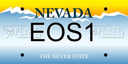 EOS1 Nevada License Plate