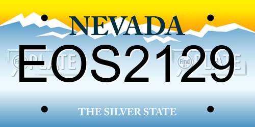 EOS2129 Nevada License Plate