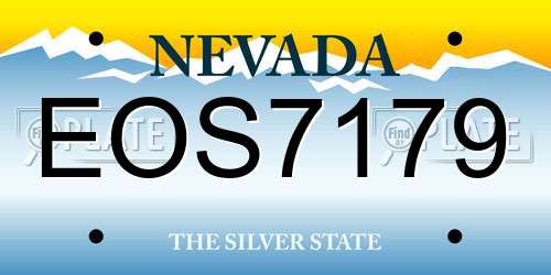 EOS7179 Nevada License Plate