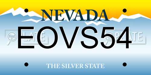 EOVS54 Nevada License Plate