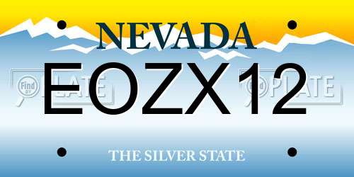EOZX12 Nevada License Plate