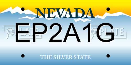 EP2A1G Nevada License Plate