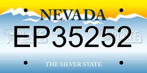 EP35252 Nevada License Plate