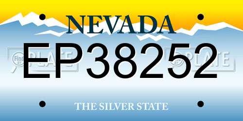 EP38252 Nevada License Plate