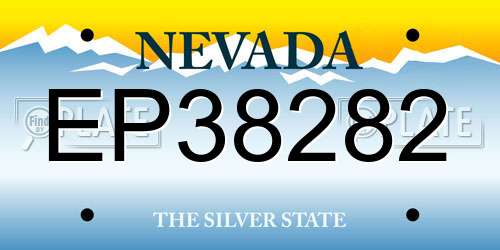 EP38282 Nevada License Plate