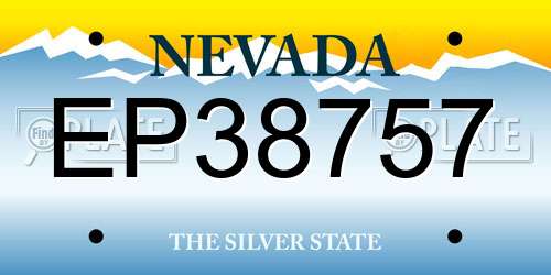 EP38757 Nevada License Plate