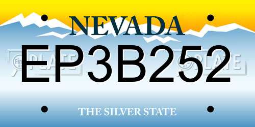 EP3B252 Nevada License Plate